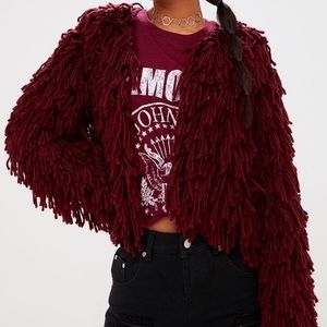 Black Shag Coat from Pretty Little Thing